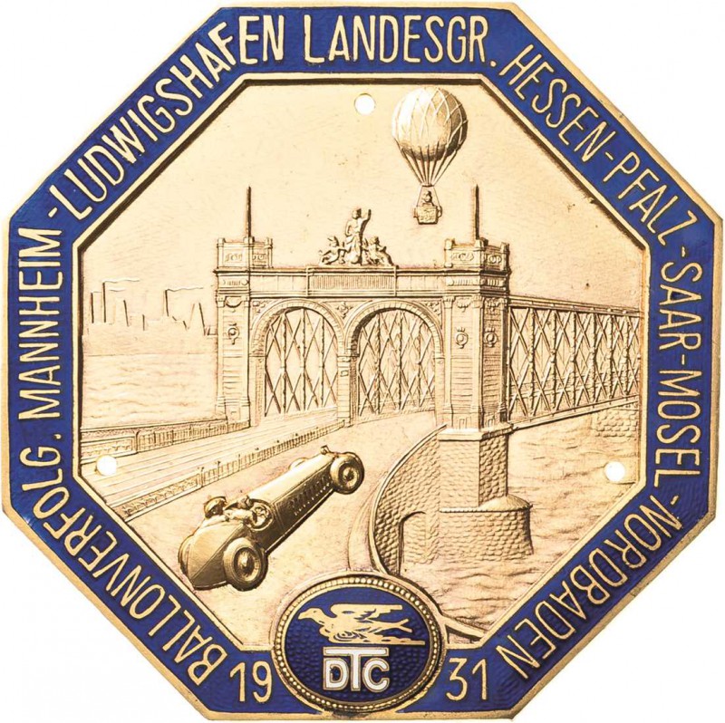 Luft- und Raumfahrt
 Einseitig teilemaillierte Bronzeplakette 1931 (Karl Wurste...