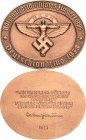 Luft- und Raumfahrt
 Bronzierte Aluminiummedaille 1938. Deutschlandflug. NSFK-Emblem / 5 Zeilen Schrift (Zitat des Korpsführers), darunter Faksimile-...