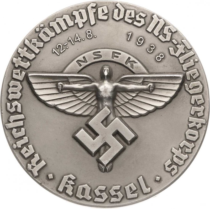 Luft- und Raumfahrt
 Einseitige Weißmetallmedaille 1938. Reichswettkämpfe des N...