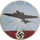 Luft- und Raumfahrt
 Bronzeabzeichen o.J. Reichsluftschutzbund. Emailliert. Revers: 5556, GES.GESCH. J. PRESSLER PFORZHEIM. 27 mm, 7,45 g Joos b750 V...