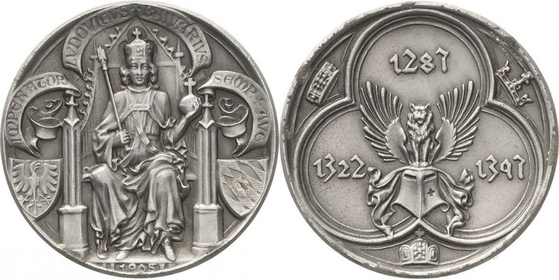 Medailleur Goetz, Karl 1875 - 1950
 Zinnmedaille 1905. Kaiser Ludwig IV., der B...