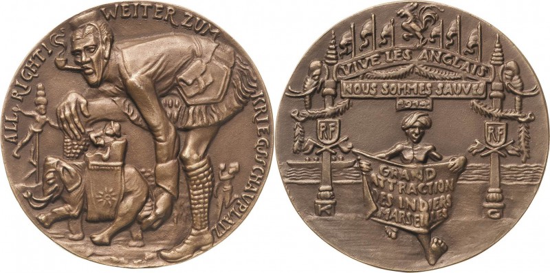 Medailleur Goetz, Karl 1875 - 1950
 Bronzegußmedaille 1914. Auf die Ankunft ind...