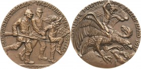 Medailleur Goetz, Karl 1875 - 1950
 Bronzegußmedaille 1915. Auf Italiens Treuebruch und den Ausstieg aus dem Dreibund. Deutscher und österreichischer...