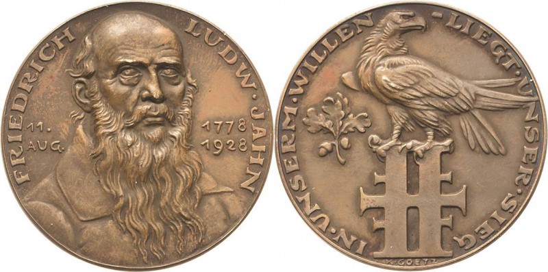 Medailleur Goetz, Karl 1875 - 1950
 Bronzemedaille 1928. 150. Geburtstag des "T...