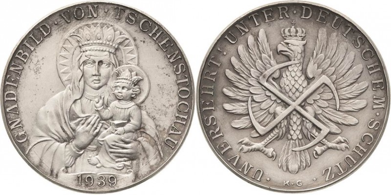 Medailleur Goetz, Karl 1875 - 1950
 Silbermedaille 1939. Einnahme von Tschensto...