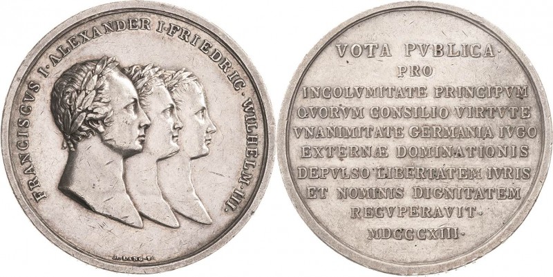 Napoleon, Befreiungskriege und ihre Jubiläen
 Silbermedaille 1813 (J. Lang) Bün...