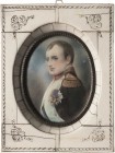 Napoleon, Befreiungskriege und ihre Jubiläen - Personen
Napoleon Bonaparte 1769-1821 Miniaturmalerei im Elfenbeinrahmen. o.J. Brustbild nach links. 1...