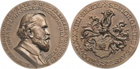 Personenmedaillen
Aufseß, Otto von und zu 1825-1903 Bronzegußmedaille 1884 (F. Brakenhausen) Brustbild nach rechts / Familienwappen. 71,5 mm, 142,08 ...
