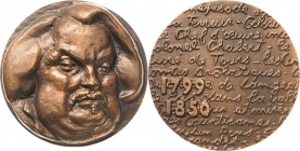 Personenmedaillen
Balsac, Honoré de 1799-1850 Bronzegußmedaille o.J. (1949) (G. C. Revel) Auf den französischen Komödiendichter. Kopf halb rechts / L...