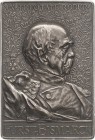 Personenmedaillen
Bismarck, Fürst Otto von 1815-1898 Einseitige versilberte Bronzeplakette o.J. (unsigniert) Brustbild nach rechts, daneben links Fam...