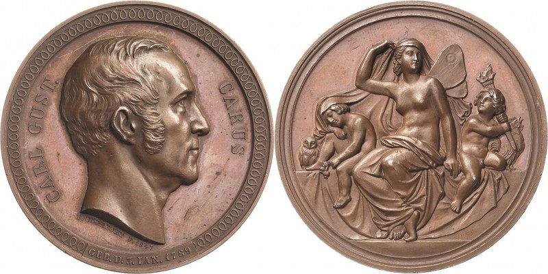 Personenmedaillen
Carus, Carl Gustav 1789 -1869 Bronzemedaille 1847 (F. Ulbrich...