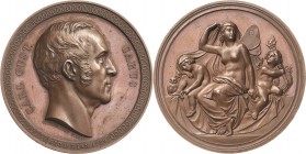 Personenmedaillen
Carus, Carl Gustav 1789 -1869 Bronzemedaille 1847 (F. Ulbricht) Auf den königlich-sächsischen Hofmediziner und Maler. Kopf nach rec...