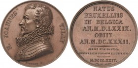 Personenmedaillen
Tilly, Johann T'Serclaes von 1559-1632 Bronzemedaille 1824 (Pingret) Aus der Medaillensuite von Durand. Brustbild nach links / 9 Ze...