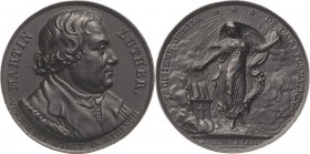 Reformation-Ereignisse und Jubiläen
 Eisengußmedaille 1817 (A.J. Depaulis) 300 Jahre Reformation in Paris. Brustbild von Martin Luther nach rechts / ...