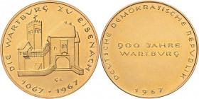 Reformation-Ereignisse und Jubiläen
 Goldmedaille 1967 (G. Lichtenfeld) 900 Jahre Wartburg und 450 Jahre Reformation. 26,6 mm, 15,0 g ca. 900er Gold ...