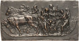 Renaissancemedaillen
 Bronzegussplakette o.J. Triumph der Humilitas. Auf dem von zwei Rossen, Modestia und Mansuetudo, nach links gezogenen und von M...