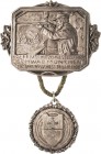 Schützenmedaillen - Deutschland
Bayern Versilbertes Bronzeabzeichen 1910 (Deschler & Sohn) Eröffnungsschießen der Kgl. priv. Schützengesellschaft Sch...