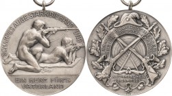 Schützenmedaillen - Deutschland
Neunkirchen Silbermedaille 1929. XXXI. Verbandsschießen Bezirk Hessen-Nassau. Zwei nackte Schützen liegend bzw. knien...