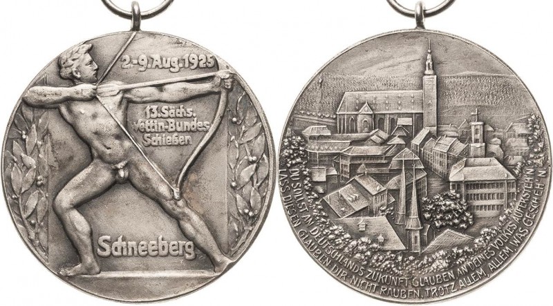 Schützenmedaillen - Deutschland
Schneeberg Silbermedaille 1925. 13. Sächsisches...