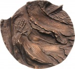 Jammoul, Majid *1948 Große einseitige Bronzegußmedaille 2015. Kampf ums Überleben. Ertrinkender in den Meereswogen. Ausdrucksstarke und sehr plastisch...