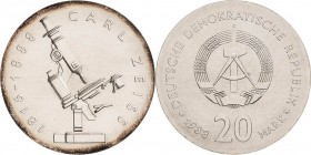 Gedenkmünzen
 20 Mark 1988. Zeiss Jaeger 1621 Fast Stempelglanz/Stempelglanz