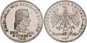 Gedenkmünzen
 5 DM 1955 F Schiller Jaeger 389 Kl. Kratzer, sehr schön-vorzüglich/vorzüglich