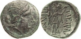 Thrakien Mesambria
 Bronze 2. Jhd. v. Chr. Frauenkopf nach rechts / Stehende Athena nach links SNG Cop. 661 5.88 g. Sehr selten in dieser Erhaltung. ...