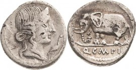 Römische Republik
Q. Caecilius Metellus Pius 81 v. Chr Denar Heeresmünzstätte der sulanischen Armee unter dem Kommando von Metellus in Norditalien. P...