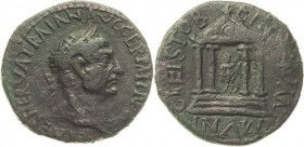 Architektur auf römischen und griechischen Münzen
Trajan 98-117 Bronze, Stroboi/Macedonia Kopf mit Lorbeerkranz nach rechts / Viersäuliger Tempel mit...