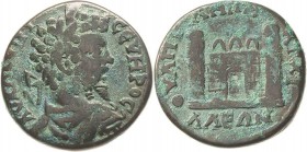 Architektur auf römischen und griechischen Münzen
Septimius Severus 193-211 Bronze, Anchialos/Thracia Brustbild mit Lorbeerkranz nach rechts / Stadtt...