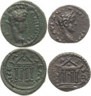 Architektur auf römischen und griechischen Münzen
Caracalla 211-217 Bronze, Nikaia/Bithynia Zwei unterschiedliche Varianten. Kopf mit Lorbeerkranz na...