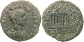 Architektur auf römischen und griechischen Münzen
Severus Alexander 222-235 Bronze, Milet/Ionia Brustbild mit Lorbeerkranz nach rechts / Achtsäuliger...