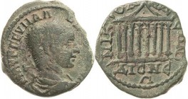 Architektur auf römischen und griechischen Münzen
Severus Alexander 222-235 Bronze, Nikomedia/Bithynia Brustbild mit Lorbeerkranz nach rechts / Achts...