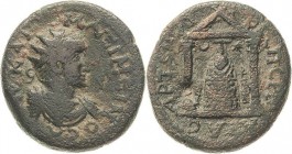 Architektur auf römischen und griechischen Münzen
Maximinus Thrax 235-238 Bronze, Perge/Pamphylia Brustbild mit Strahlenkrone nach rechts / Kultidol ...
