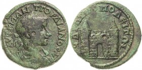 Architektur auf römischen und griechischen Münzen
Gordianus III. 238-244 Bronze, Hadrianopolis/Thracia Brustbild mit Lorbeerkranz nach rechts / Vorde...