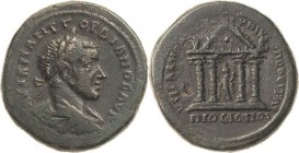 Architektur auf römischen und griechischen Münzen
Gordianus III. 238-244 Bronze, Nicopolis/Moesia inferior Brustbild mit Lorbeerkranz nach rechts / V...