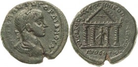 Architektur auf römischen und griechischen Münzen
Gordianus III. 238-244 Bronze, Nikopolis/Moesia inferior Brustbild mit Lorbeerkranz nach rechts / V...