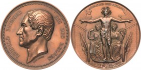 Belgien-Königreich
Leopold I. 1830-1865 Bronzemedaille 1860 (L. Wiener) Die Aufhebung der Gesetze. Brustbild nach links / auf einem geflügelten Wagen...