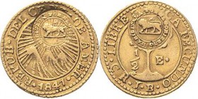 Costa Rica
 1/2 Escudo o.J. (1849/1857) Mit Avers und Revers Gegenstempel (Löwe nach links) auf zentralamerikanischem 1/2 Escudo 1847 JB-San José KM ...