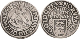 Dänemark
Christian IV. 1588-1648 8 Skilling 1608, Kopenhagen Hede 96 Sehr schön-