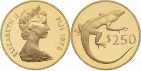 Fidschi
 250 Dollars 1978. Conservation Series. Iguana. 900er Gold KM 35 Friedberg 2 GOLD. 33.66 g. Polierte Platte