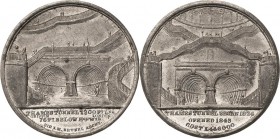 Großbritannien
Victoria 1837-1901 Zinnmedaille 1843 (W. Griffin) Auf die Eröffnung des Themse Tunnels. Darstellung der Tunnel-Architektur mit Ein- un...