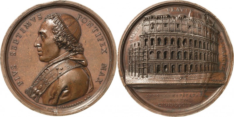 Italien-Kirchenstaat/Vatikanstadt
Pius VII. 1800-1823 Bronzemedaille 1806 (T. M...