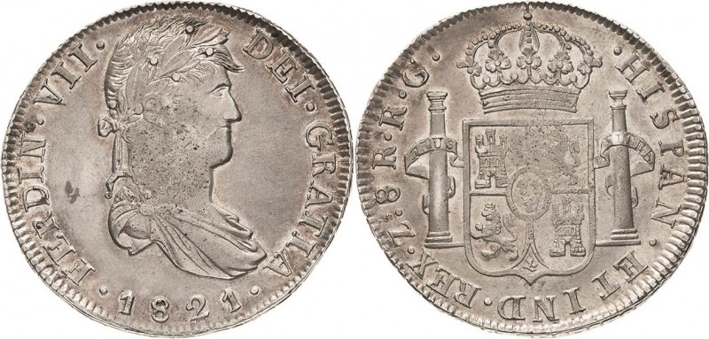 Mexiko
Ferdinand VII. 1808-1821 8 Reales 1821, RG-Zacatecas CCT 590 Cayon 16053...