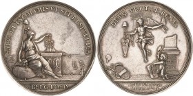 Niederlande
 Silbermedaille 1768 (J.G. Holtzhey) Auf das neue Jahr und die Hoffnung auf Frieden in Europa. Sitzende Belgica an Feueraltar mit Füllhor...