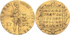 Niederlande-Utrecht
 Dukat 1792, Utrecht Delmonte 965 Friedberg 285 GOLD. 3.47 g. Gewellt, sehr schön