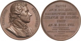Polen-Medaillen
 Bronzemedaille 1818 (Caunois) Auf den polnischen Nationalhelden Tadeusz Kosciuszko (1746-1817) - Aus der Medaillensuite von Durand. ...