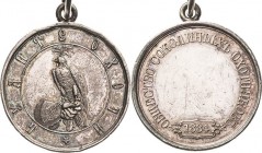 Russland
Alexander III. 1881-1894 Silbermedaille 1884 (A. Griliches Jr.) Vereinigung der Falkenjäger. Falke auf Handschuh des Falkners sitzend / Leer...