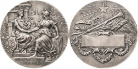 Russland
Alexander III. 1881-1894 Versilberte Bronzemedaille 1893 (L. Bottee) Auf den Besuch des russischen Marinegeschwaders bei der französischen F...