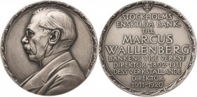 Schweden-Medaillen
 Silbermedaille o.J. (1928) (Erik Lindberg) Auf schwedischen Bankier und Industrieller Markus Wallenberg. Brustbild nach rechts / ...
